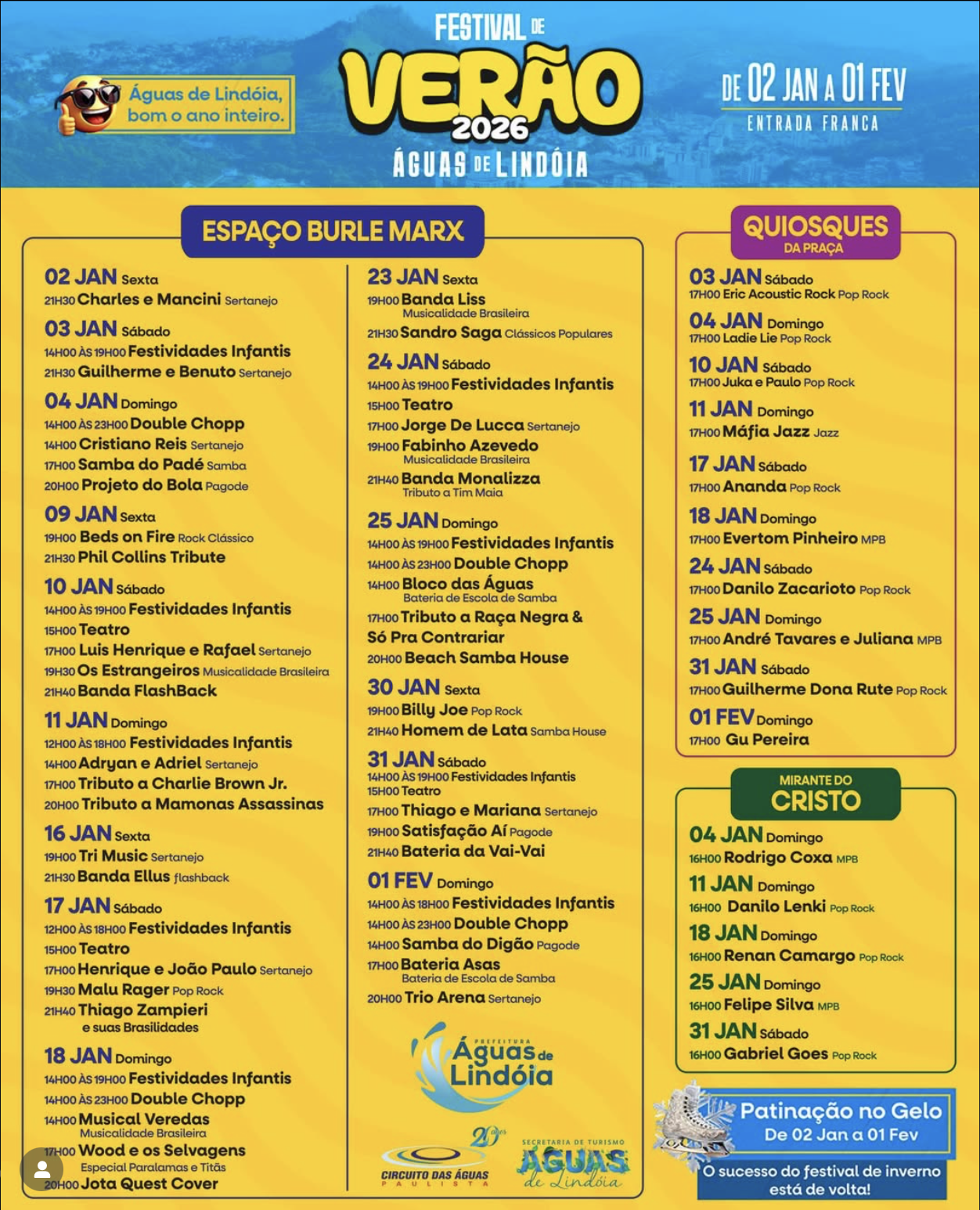 Festival de Verão 2026 - Águas de Lindóia